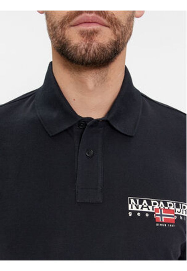 Napapijri Polo E-Aylmer NP0A4HTN Czarny Regular Fit. Typ kołnierza: polo. Kolor: czarny. Materiał: bawełna