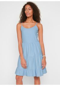 Sukienka shirtowa w optyce dżinsowej bonprix jasnoniebieski. Kolor: niebieski #4