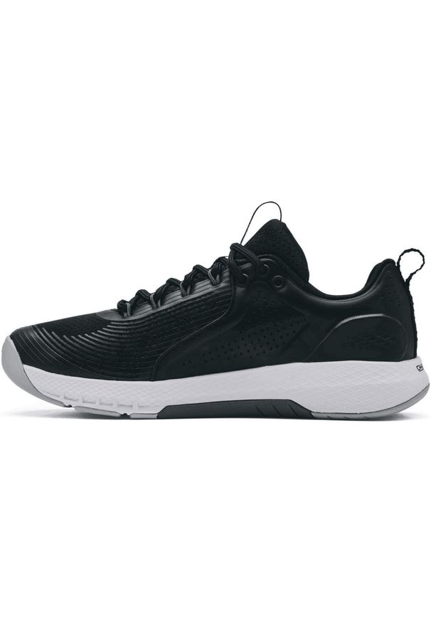 Buty treningowe męskie Under Armour Charged Commit TR 3. Zapięcie: sznurówki. Kolor: biały, wielokolorowy, czarny. Materiał: materiał, syntetyk, tkanina. Szerokość cholewki: normalna