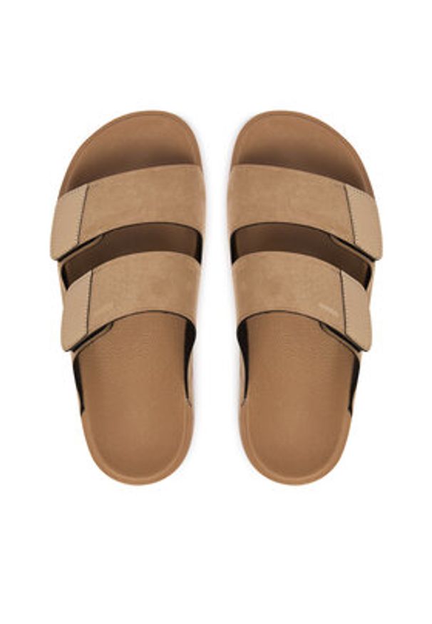 Hugo - HUGO Klapki Evander 50563303 Beżowy. Kolor: beżowy. Materiał: materiał