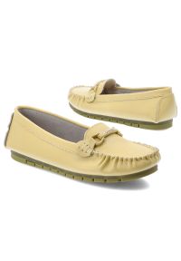 Żółte Mokasyny S.Barski Stylowe Wsuwane Obuwie Damskie. Okazja: na co dzień. Zapięcie: bez zapięcia. Kolor: żółty. Materiał: skóra. Szerokość cholewki: normalna. Sezon: lato. Styl: elegancki #4