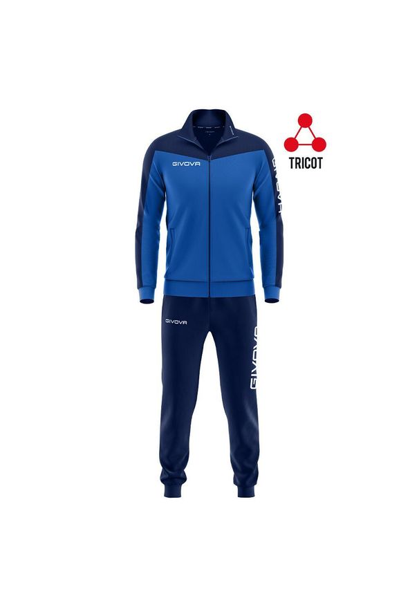 Givova Roma Sportset 2xl - Oddychający i zrównoważony królewski -blue. Kolor: niebieski. Materiał: dresówka. Sport: piłka nożna
