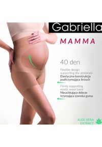 Rajstopy Gabriella Mamma 40 den nero. Kolekcja: moda ciążowa. Kolor: czarny. Materiał: guma, skóra, materiał, poliamid, bawełna, elastan. Wzór: gładki