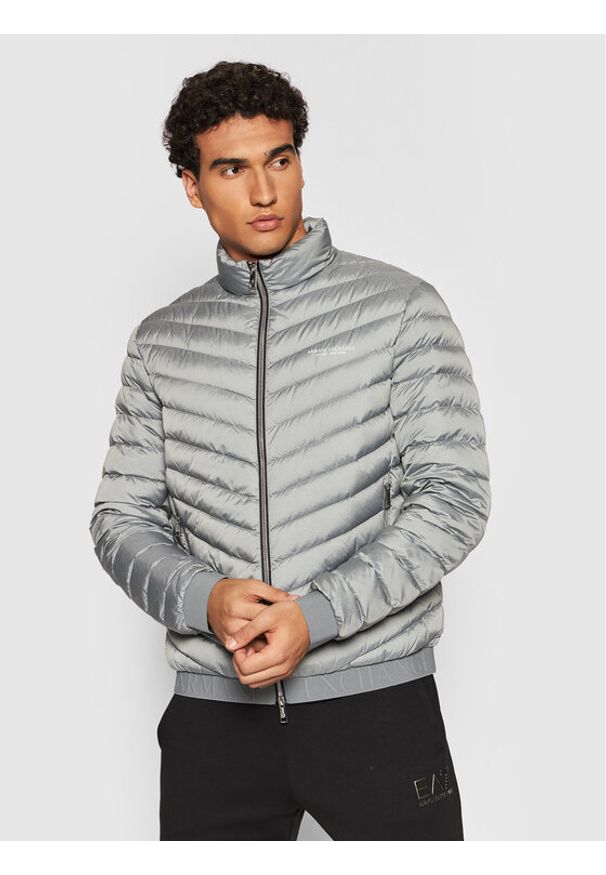 Kurtka puchowa Armani Exchange. Kolor: szary. Materiał: puch
