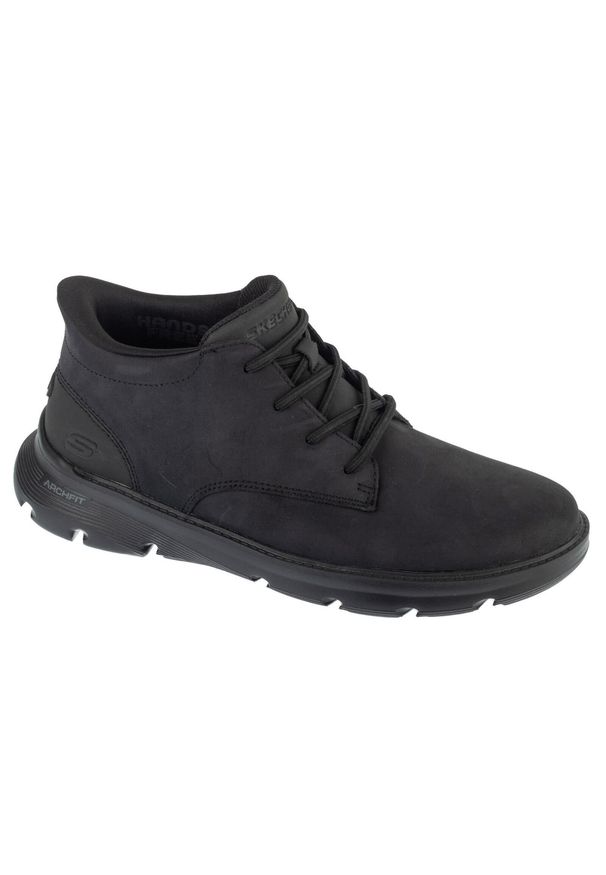 skechers - Buty do chodzenia zimowe męskie, Slip-Ins: Arch Fit Garza - Ridley. Kolor: czarny. Sezon: zima. Sport: turystyka piesza