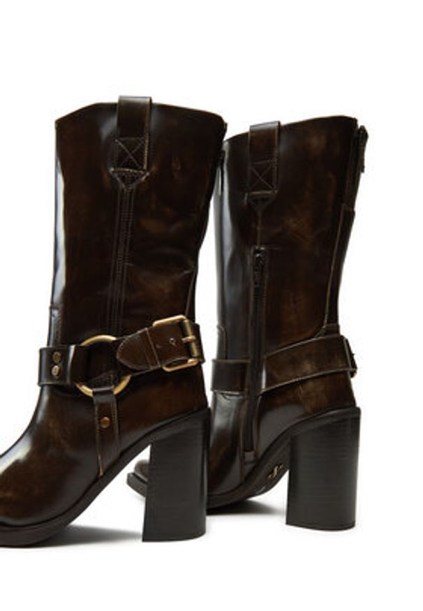 Bronx Botki Mya-Mae 34330-OS 3788 Brązowy. Kolor: brązowy. Materiał: skóra