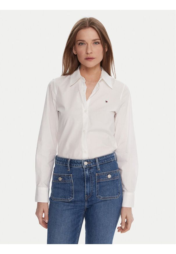 TOMMY HILFIGER - Tommy Hilfiger Koszula WW0WW47169 Biały Regular Fit. Kolor: biały. Materiał: bawełna