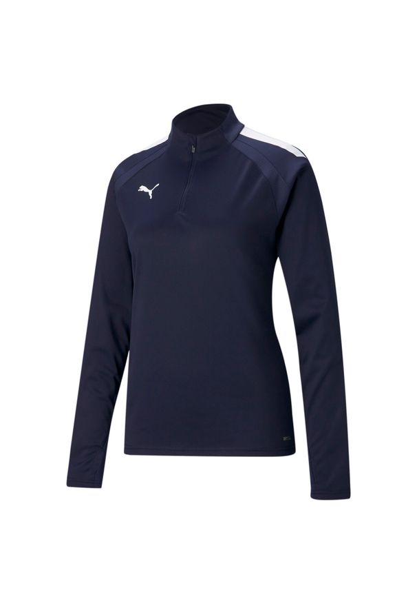 Damski top treningowy 1/4 zip Puma Team Liga. Kolor: niebieski, wielokolorowy, biały. Sport: fitness, piłka nożna