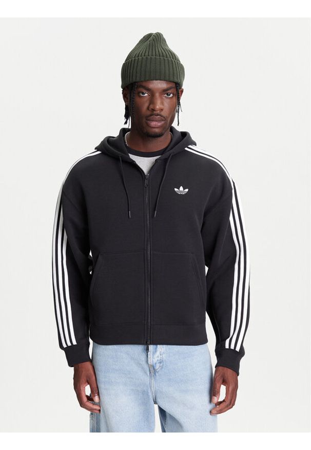 Adidas - adidas Bluza adicolor Spacer JX1507 Czarny Loose Fit. Okazja: na spacer. Kolor: czarny. Materiał: syntetyk, bawełna