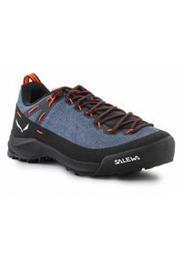 Buty do chodzenia męskie Salewa Wildfire Canvas. Zapięcie: sznurówki. Kolor: niebieski, wielokolorowy. Materiał: guma, syntetyk, materiał. Szerokość cholewki: normalna. Sport: turystyka piesza