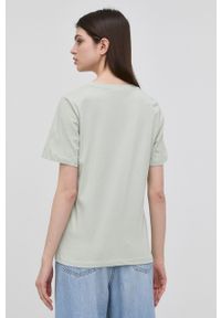 Trussardi Jeans - Trussardi t-shirt bawełniany kolor zielony. Okazja: na co dzień. Kolor: zielony. Materiał: bawełna. Wzór: nadruk. Styl: casual #4