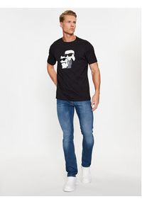 Karl Lagerfeld - KARL LAGERFELD T-Shirt 755061 534241 Czarny Regular Fit. Typ kołnierza: dekolt w karo. Kolor: czarny. Materiał: bawełna #2