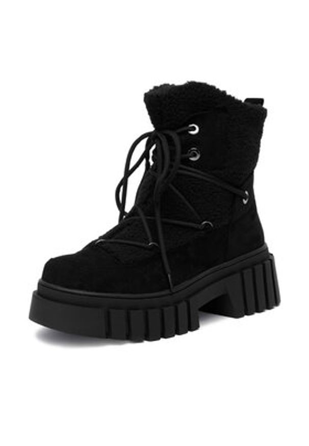 DeeZee Śniegowce HX22097-1 Czarny. Kolor: czarny. Materiał: materiał