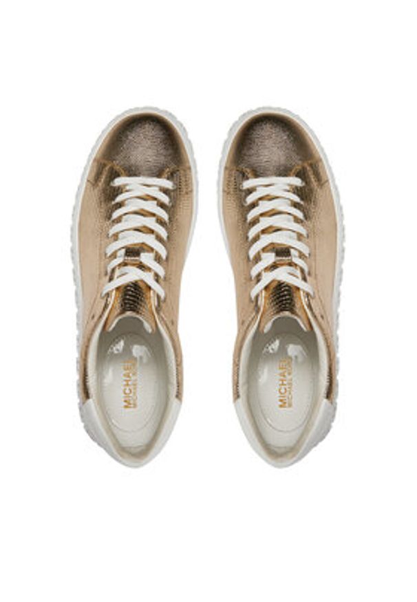 MICHAEL Michael Kors Sneakersy Grove Lace Up 43R4GVFS1M Złoty. Kolor: złoty. Materiał: skóra