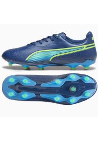Buty piłkarskie Puma King Match FG/AG M 107570-02 niebieskie. Kolor: niebieski. Materiał: guma, skóra. Sport: piłka nożna