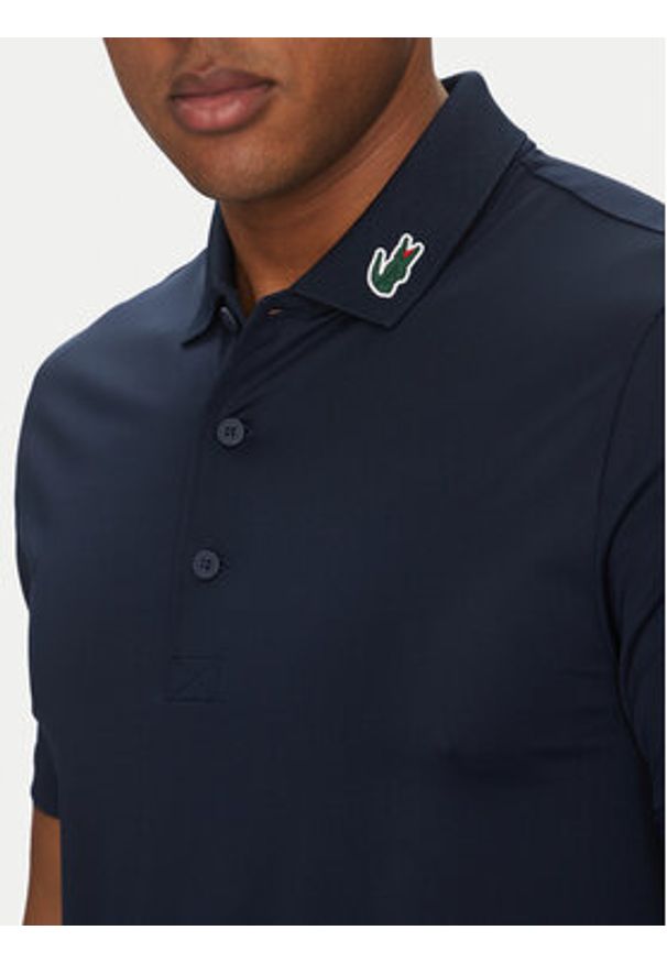 Lacoste Polo DH2341 Granatowy Regular Fit. Typ kołnierza: polo. Kolor: niebieski. Materiał: syntetyk