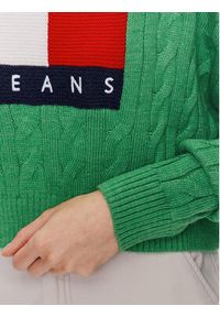 Tommy Jeans Sweter DW0DW14261 Zielony Regular Fit. Kolor: zielony. Materiał: syntetyk