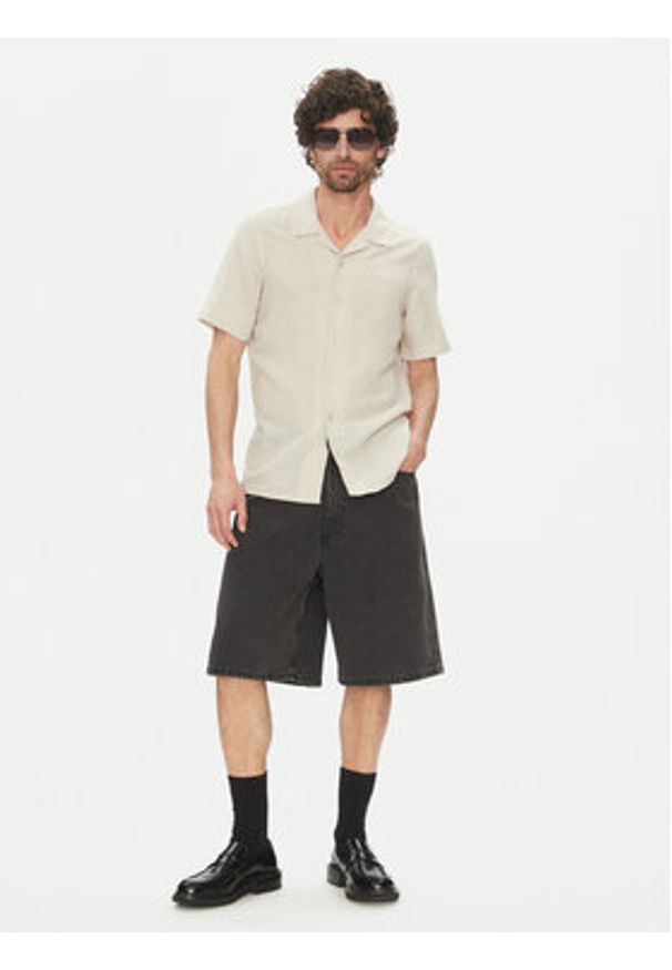 Calvin Klein Koszula K10K114197 Beżowy Regular Fit. Kolor: beżowy. Materiał: bawełna