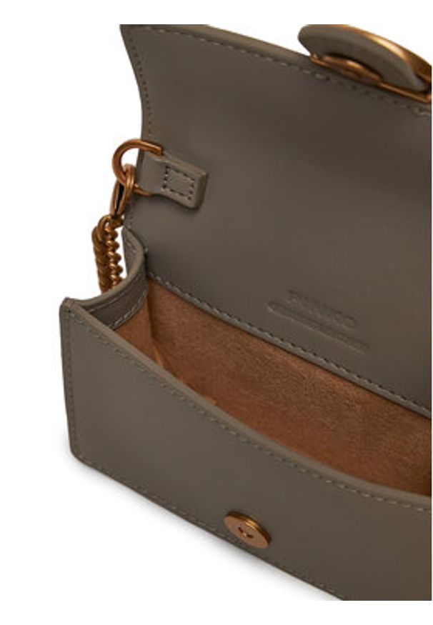 Pinko Torebka Love One Micro C . AI 24-25 PCPL 100064 A0F1 Szary. Kolor: szary. Materiał: skórzane