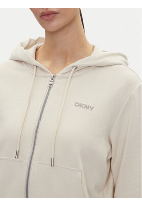 DKNY Sport Bluza DP5J9588 Beżowy Regular Fit. Kolor: beżowy. Materiał: syntetyk, bawełna. Styl: sportowy
