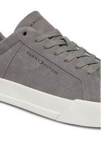 TOMMY HILFIGER - Tommy Hilfiger Sneakersy Th Court Suede FM0FM05824 Szary. Kolor: szary. Materiał: zamsz, skóra #4