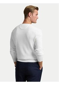 Polo Ralph Lauren Sweter 710918163504 Biały Regular Fit. Typ kołnierza: polo. Kolor: biały. Materiał: bawełna #3