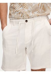 Selected Homme Szorty materiałowe Brody 16087638 Écru Regular Fit. Materiał: len, bawełna #4