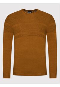 Only & Sons Sweter Bace 22020639 Brązowy Regular Fit. Kolor: brązowy. Materiał: bawełna #3