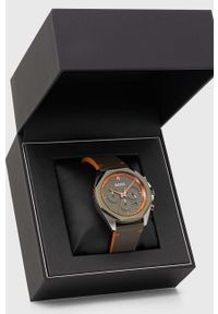 BOSS zegarek męski kolor zielony. Kolor: zielony. Materiał: skóra, materiał #3