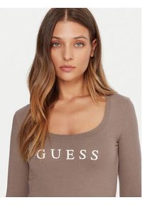 Guess Bluzka O5RI00 KBBU1 Beżowy Regular Fit. Kolor: beżowy. Materiał: bawełna #4