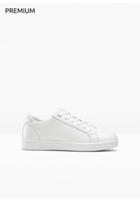bonprix - Sneakersy skórzane. Kolor: biały. Materiał: skóra #1
