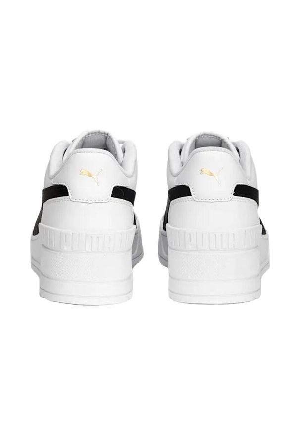 Puma - Damskie Skórzane Buty Na Koturnie Karmen. Kolor: biały. Materiał: skóra. Obcas: na koturnie. Styl: sportowy