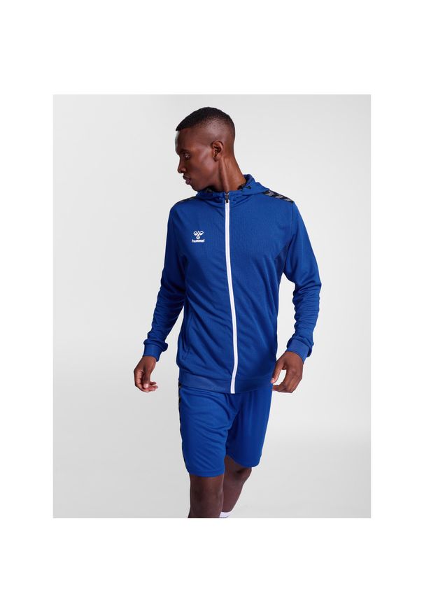 Bluza z kapturem sportowa Hummel Authentic Poly Zip Hoodie. Typ kołnierza: kaptur. Kolor: niebieski