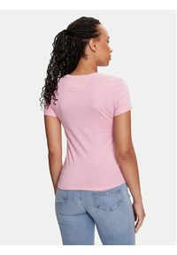 Tommy Jeans T-Shirt Essential DW0DW18397 Różowy Slim Fit. Kolor: różowy. Materiał: wiskoza #3