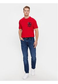 TOMMY HILFIGER - Tommy Hilfiger T-Shirt MW0MW32607 Czerwony Regular Fit. Kolor: czerwony. Materiał: bawełna #4