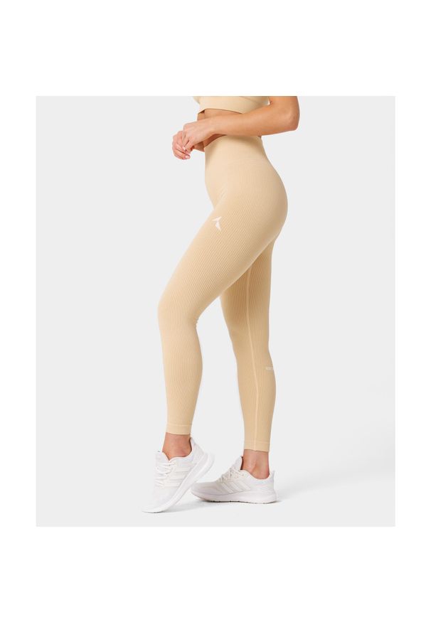 Legginsy fitness damskie Carpatree Rib bezszwowe. Kolor: żółty. Sport: fitness