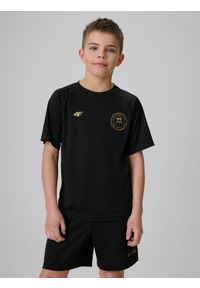 4f - 4F Koszulka sportowa szybkoschnąca dziecięca 4F JUNIOR x Robert Lewandowski - czarna 158/164 (12-14 lat). Kolor: czarny. Materiał: materiał. Wzór: nadruk. Sezon: lato. Sport: piłka nożna, fitness #1