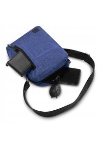 Męska, Materiałowa Torebka, Saszetka, Listonoszka - Pako Jeans - Granat. Kolor: niebieski. Materiał: poliester #4