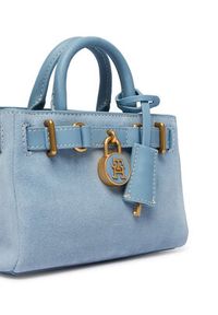 TOMMY HILFIGER - Tommy Hilfiger Torebka American Icon Micro Tote Suede AW0AW18853 Błękitny. Kolor: niebieski. Materiał: skórzane #7
