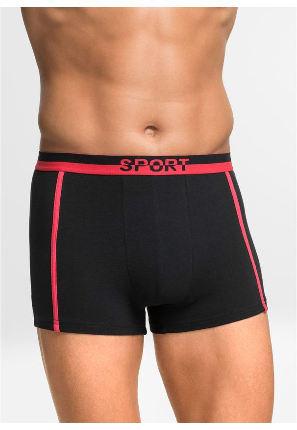 bonprix - Bokserki o dopasowanym kroju z bawełną (3 pary). Kolor: czarny. Materiał: bawełna