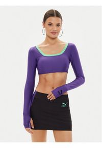 Puma Bluzka DUA LIPA 536634 Fioletowy Slim Fit. Kolor: fioletowy. Materiał: syntetyk #1