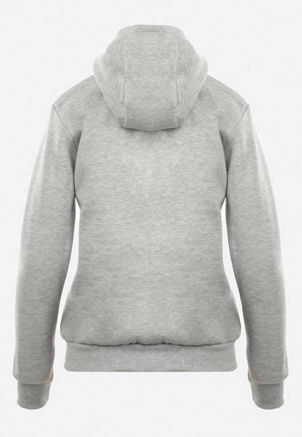 Born2be - Szara Bluza z Kapturem Zapinana na Suwak Bran. Okazja: na spacer, na co dzień. Typ kołnierza: kaptur. Kolor: szary. Materiał: materiał, polar, jeans. Długość rękawa: długi rękaw. Długość: długie. Styl: elegancki, casual