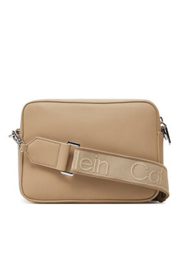 Calvin Klein Torebka Ck Must Small Camera Bag K60K613145 Beżowy. Kolor: beżowy. Materiał: skórzane
