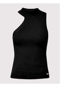 DKNY Top P2ASAA41 Czarny Slim Fit. Kolor: czarny. Materiał: bawełna