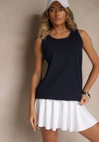 Renee - Granatowa Basicowa Koszulka z Bawełny Zirevina. Okazja: na co dzień. Kolor: niebieski. Materiał: bawełna. Styl: klasyczny, casual #5