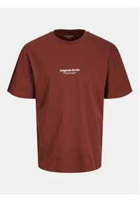Jack & Jones - Jack&Jones T-Shirt Vesterbro 12240121 Brązowy Relaxed Fit. Kolor: brązowy. Materiał: bawełna #4