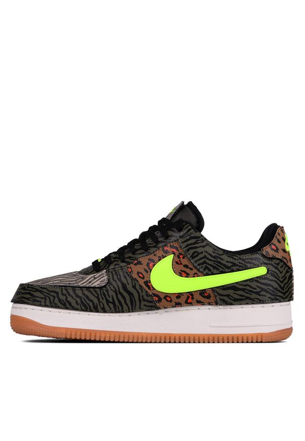 Nike - Buty do koszykówki męskie nike air force 1 low 1/1 animal print. Kolor: zielony. Materiał: guma, materiał, skóra. Wzór: nadruk. Model: Nike Air Force. Sport: koszykówka
