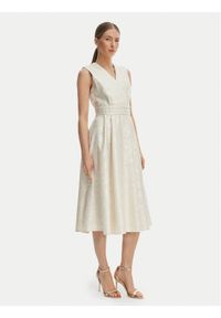 Rinascimento Sukienka koktajlowa CFC0127709003 Écru Regular Fit. Materiał: syntetyk. Styl: wizytowy #1