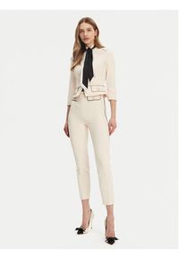 Elisabetta Franchi Marynarka GI-T51-51E2-V560 Écru Regular Fit. Materiał: syntetyk #5