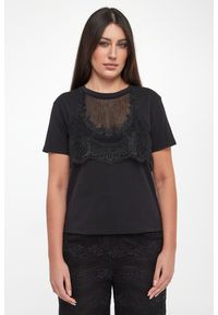 Twinset Milano - T-shirt damski z koronką TWINSET. Materiał: koronka. Wzór: koronka #4